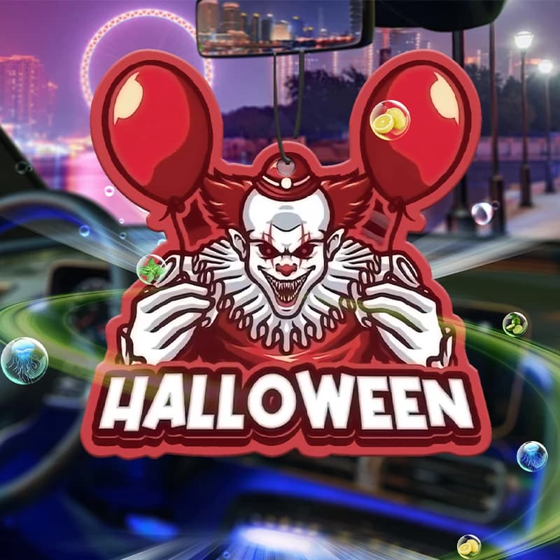 Decorazione Natalizia a Forma di Clown Horror di Halloween, Profumatore per Auto con Fragranza Duratura