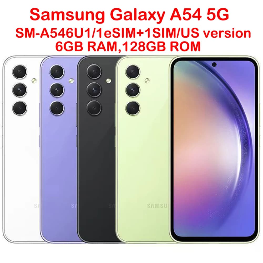Samsung Galaxy A54 5G Smartphone Android, Schermo 6.4 Pollici, 50MP, 5000mAh, 25W, NFC, Octa-Core, Versione USA Sbloccata