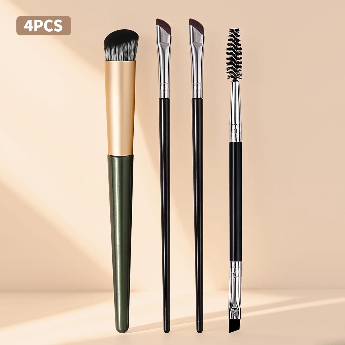 4pcs Makeup Brush Set, Blade Eyeliner Brush Fine Oblique Head Eyebrow Brush Outline Eyeliner Ultra-Thin Eye Shadow Brush Makeup