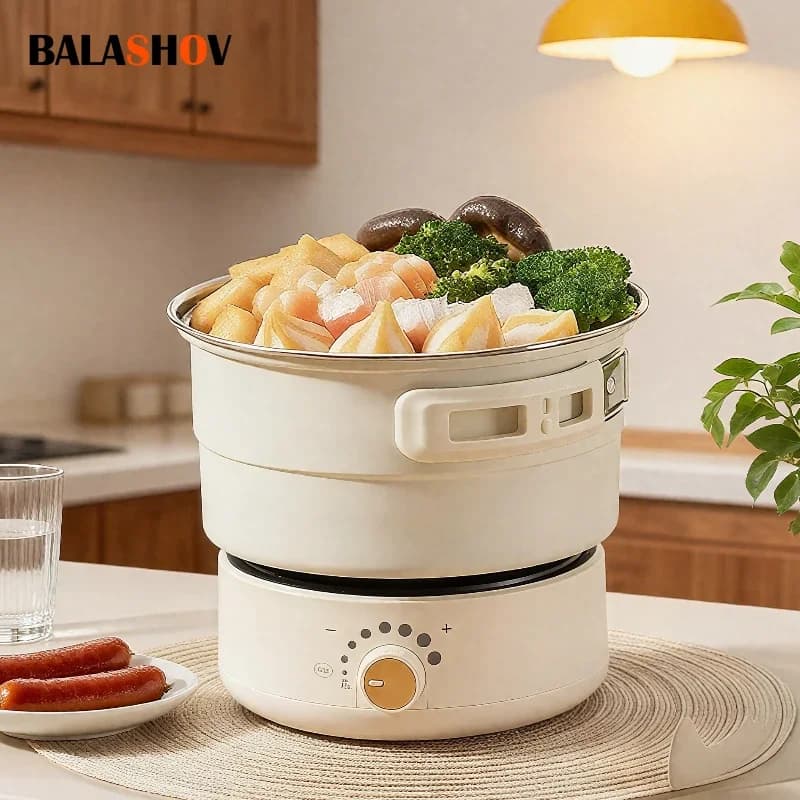 Electric cooker 110 V/220 V Folding Brush Hotpot 1.6L Multi-ringing rings Type Dividing Shape Rise Stove Home Travel Board