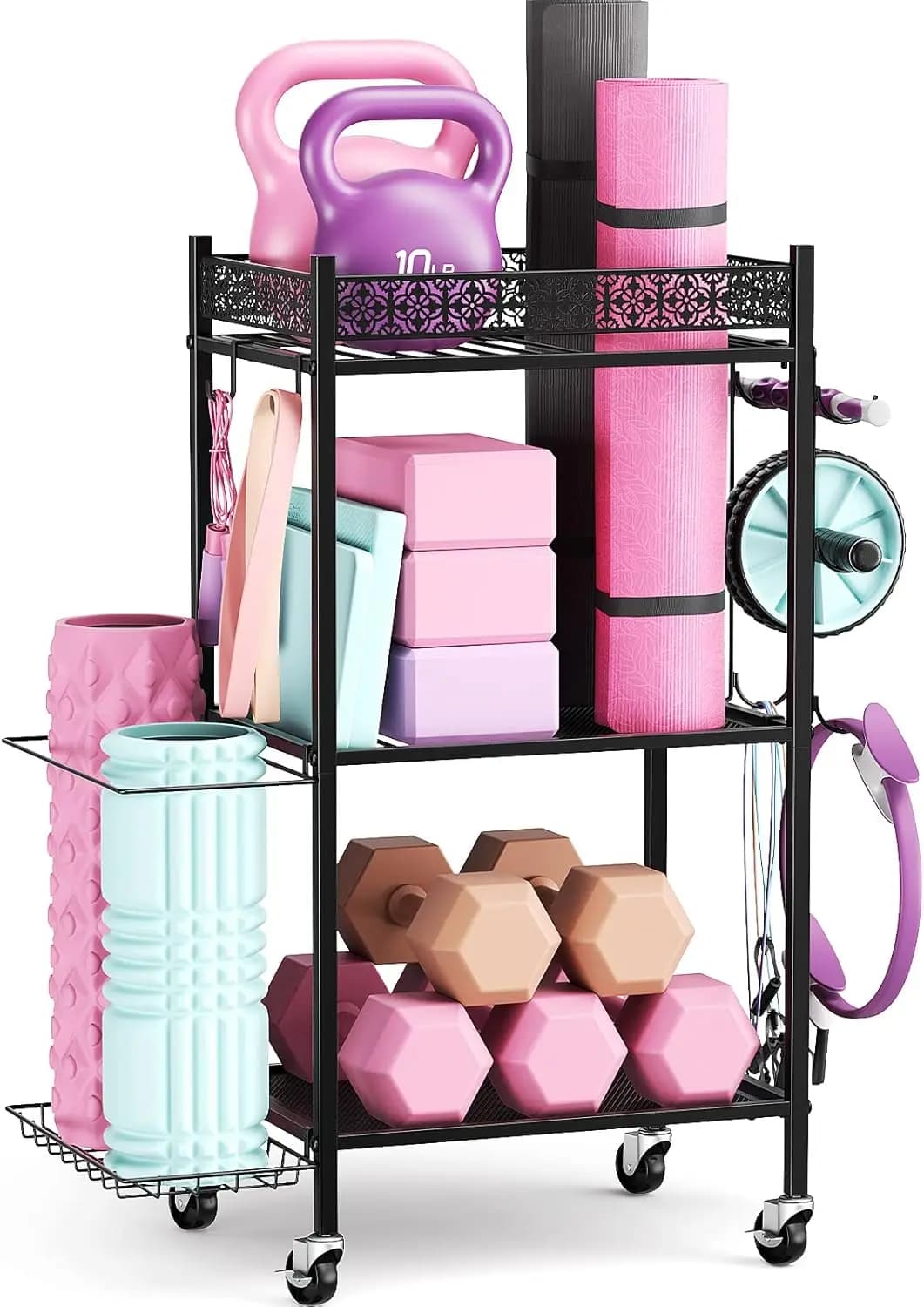 Yoga Mat Holders, Home Gym Organizer, VOPEAK Carpet Holders, Foam Rollers, Gym Equipment Organizer
