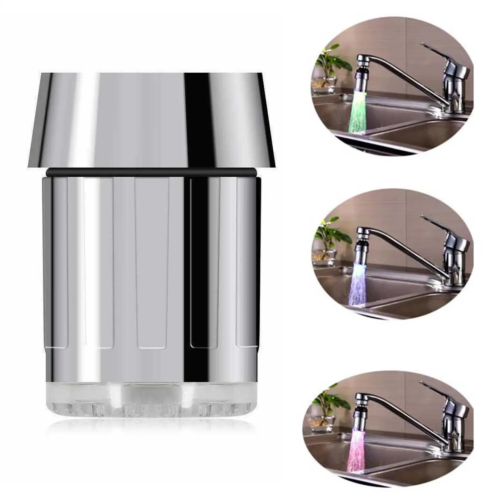 6-color Temperature Sensitive Faucet Light Led Light Change Water Tap Temperature Sensor with Converter for Kitchen Sink 2026