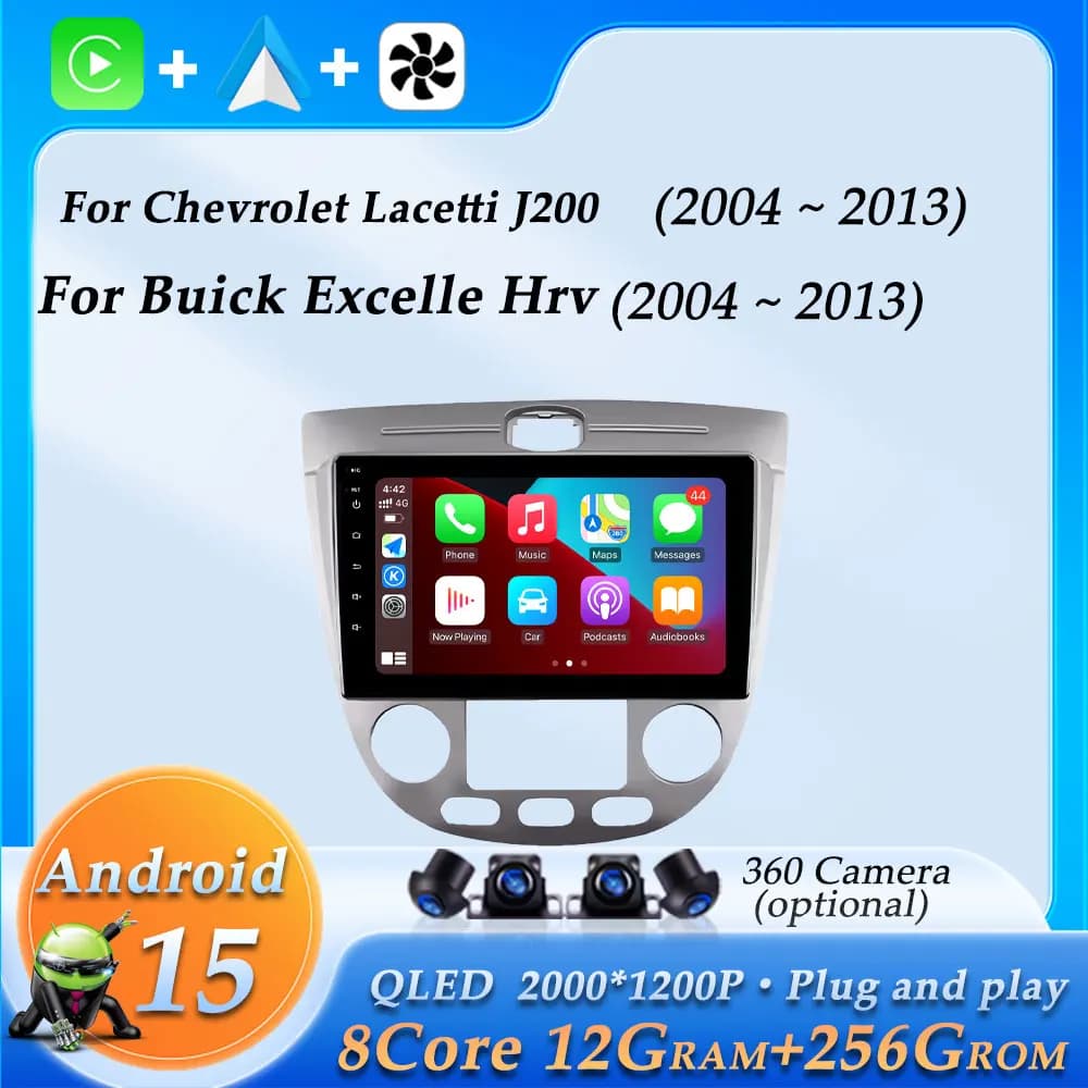 Car Radio Video Multimedia Player for Buick Excelle Hrv Chevrolet Lacetti J200 2004 - 2013 Wireless CarPlay GPS Navigation WiFi