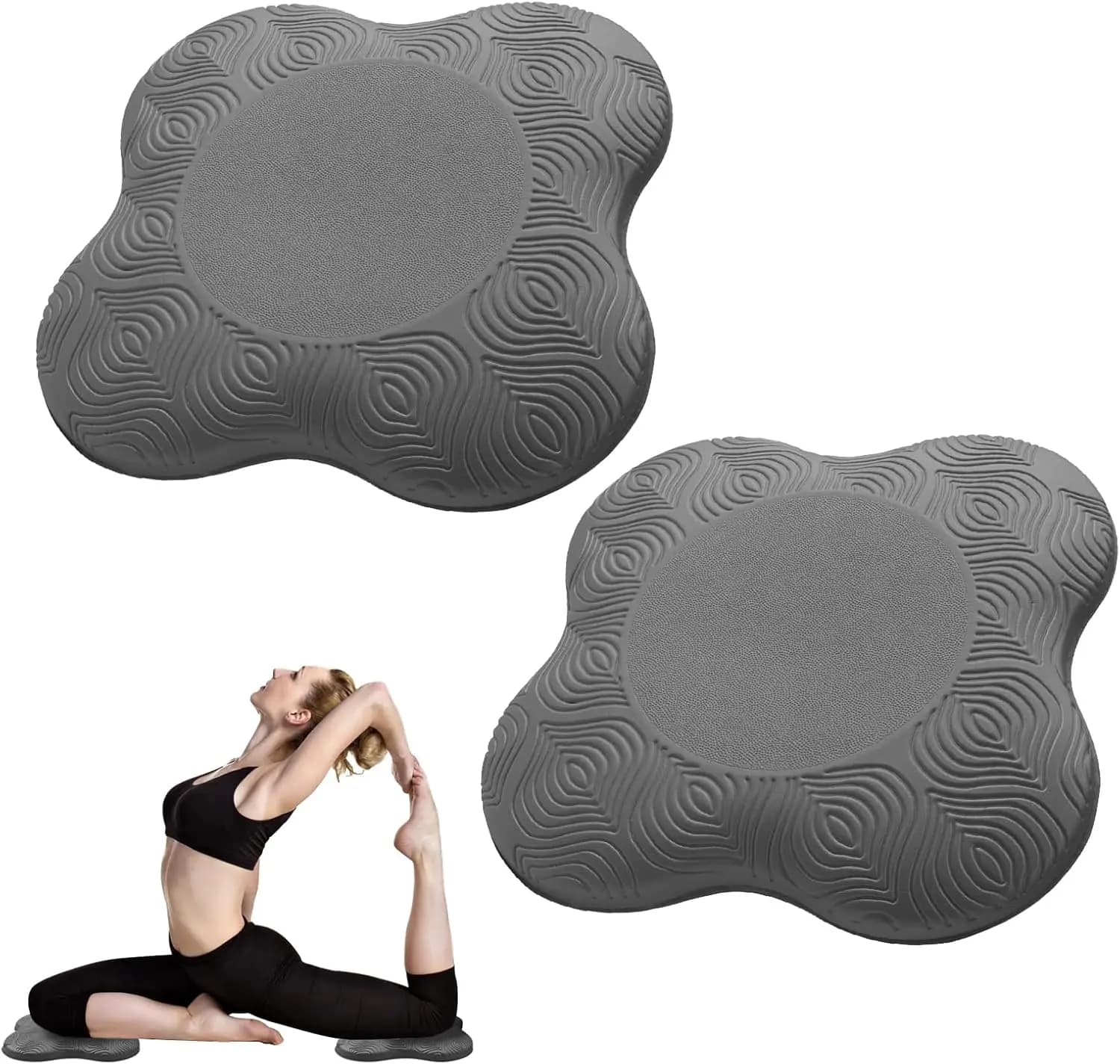 2 Confezioni di Cuscinetti Extra Spessi per Yoga, per Ginocchia, Gomiti, Polsi, Mani e Testa - Cuscino in Schiuma per Pilates