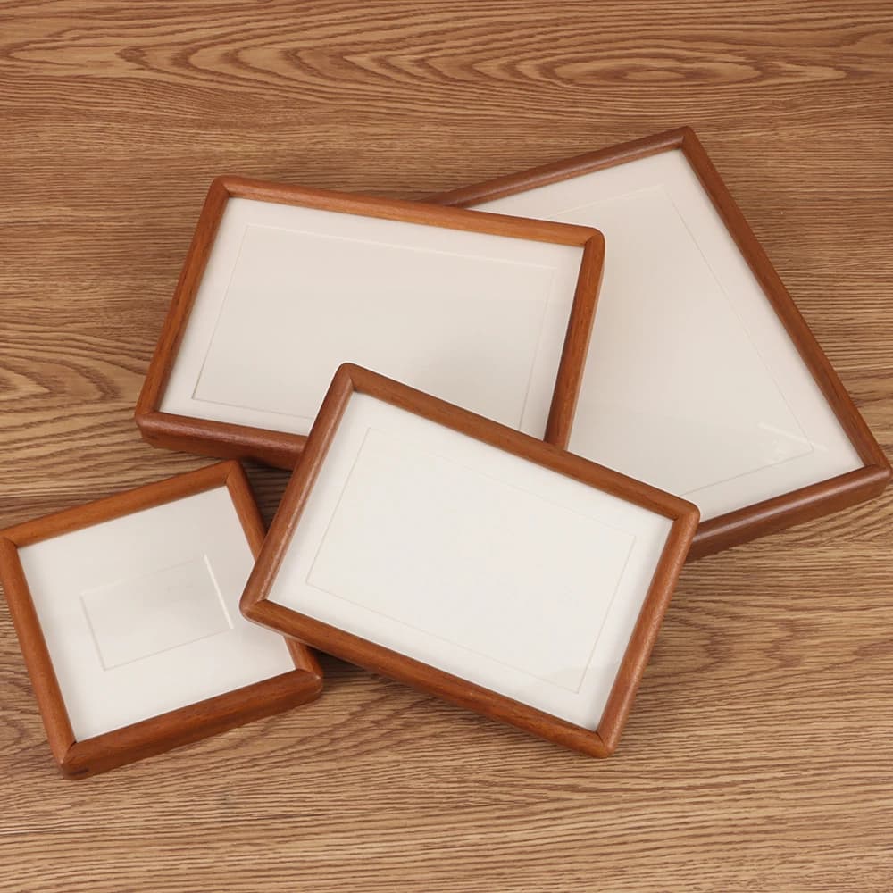 New 6/7/8 Inch Black Walnut Photo Frame Simple Real Wooden Mortise Tenon Photo Frame Handmade Display Photo Frame