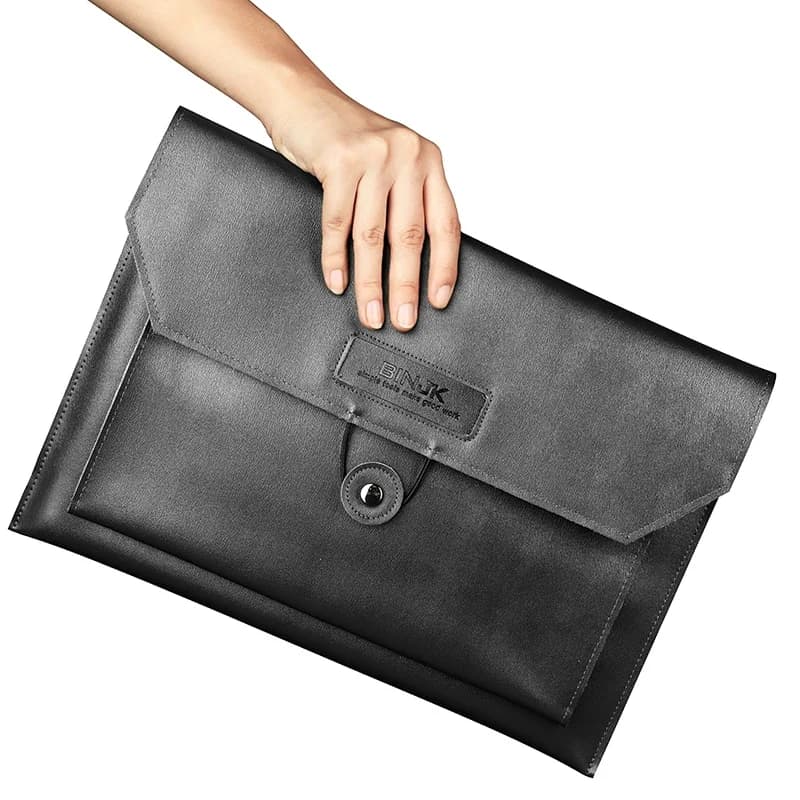 Borsa per Laptop in Vera Pelle per Macbook Air Pro 13 13.3, Microsoft Surface, Hp Pavilion 14, Chromebook, Dell Xps 13
