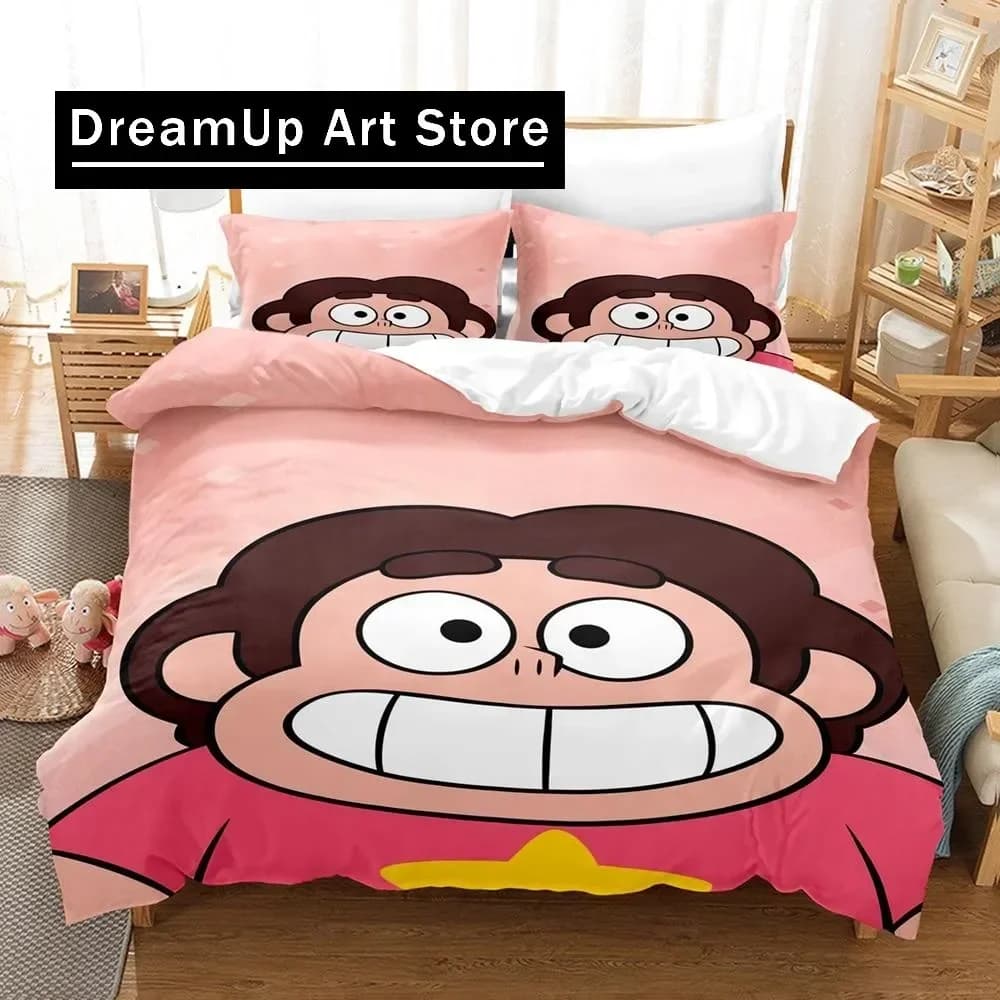 New Kawaii Steven Universe Bedding Set Single Twin Full Queen King Size Bed Set Aldult Kid Bedroom 3D Anime Bed Sheet Set