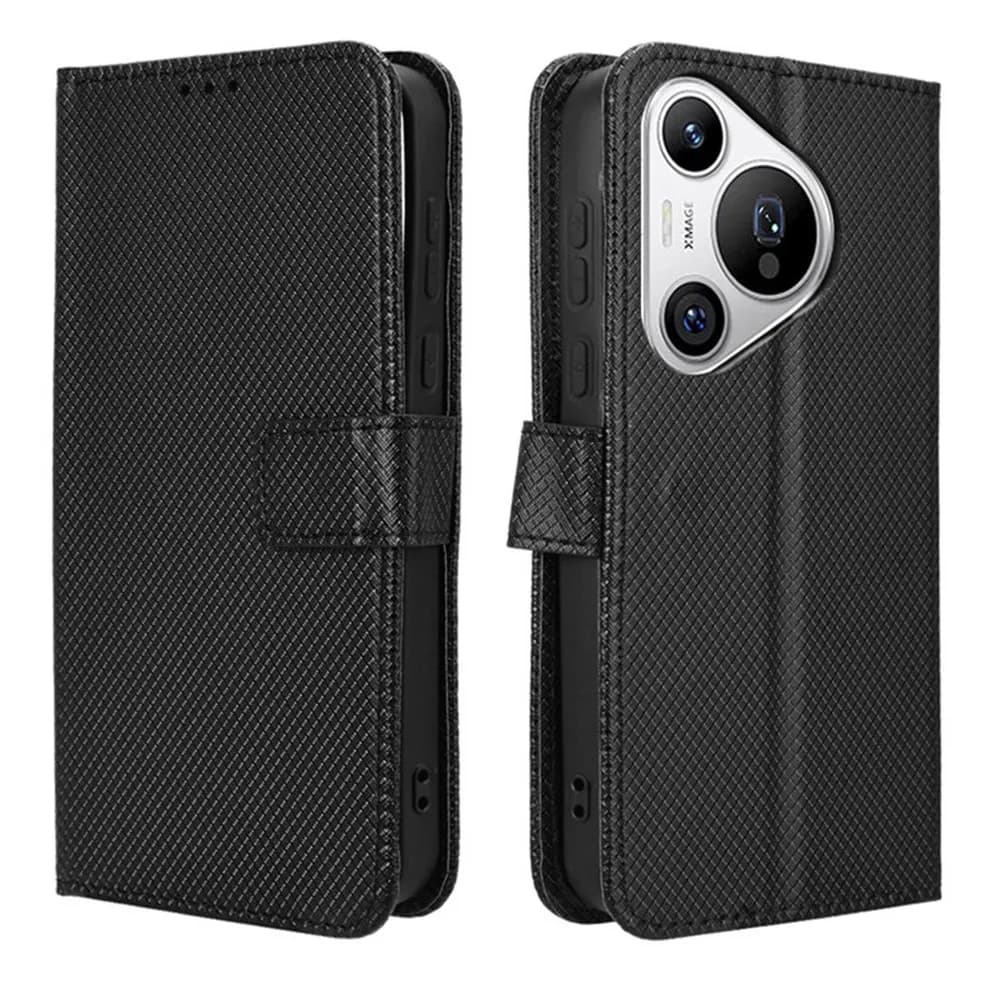 Per Huawei Pura 70 Luxury Flip Diamond Pattern Pelle PU Portafoglio in pelle Custodia per Pura 70 Pro Plus Ultra Pura70 Borsa per telefono