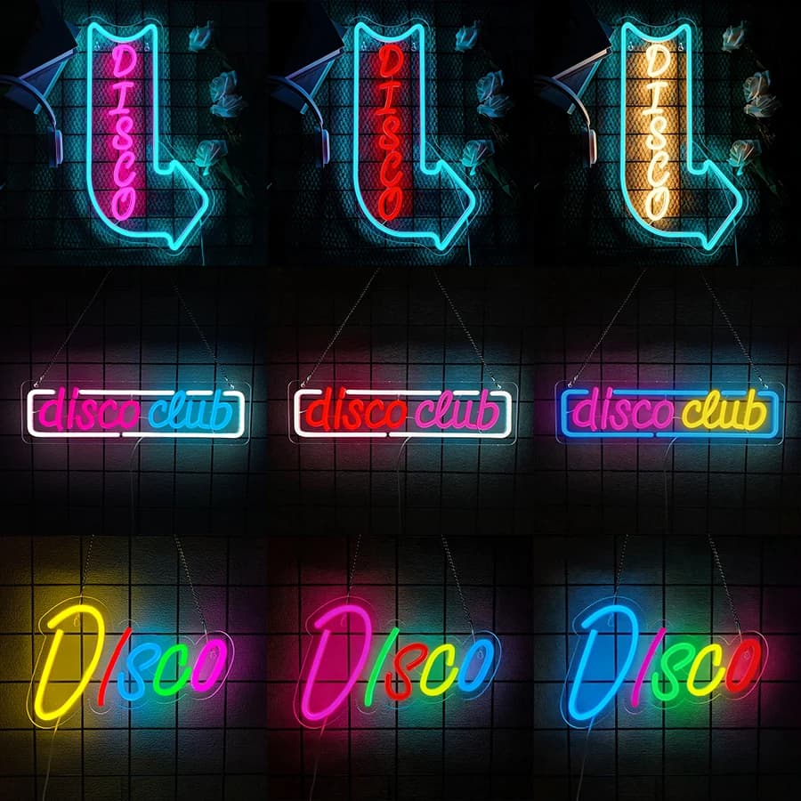 Insegna Luminosa a LED Disco Neon con Scritta, per Decorazioni Feste, Insegna Luminosa USB con Lettere per Bar Musicali, Studi, Karaoke, Man Cave, Camera da Letto, Parete