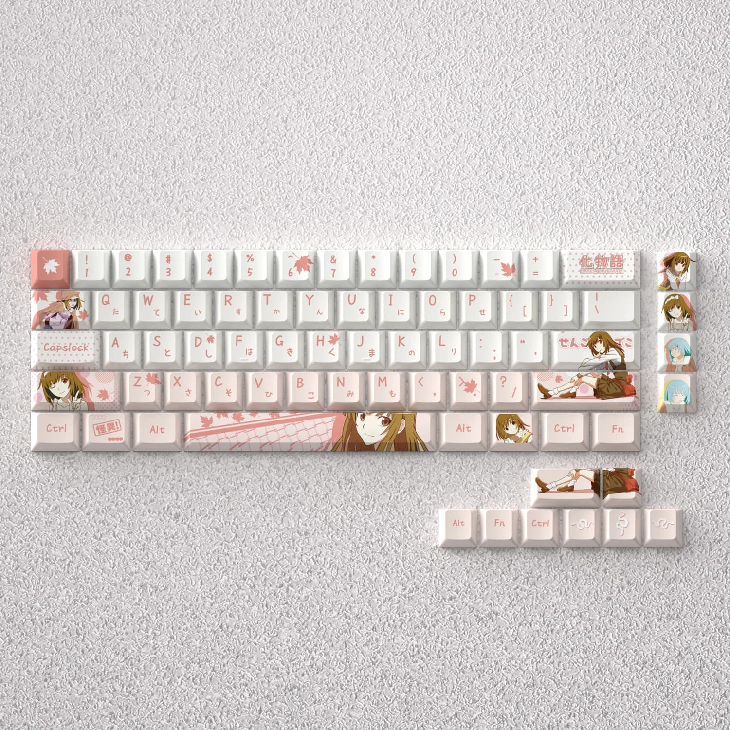 98 Copritasti Sengoku Nadeko Copritasti Anime carino Copritasti PBT Cherry Profilo Keycap Tastiera meccanica Made68 Mad68 Wooting 60