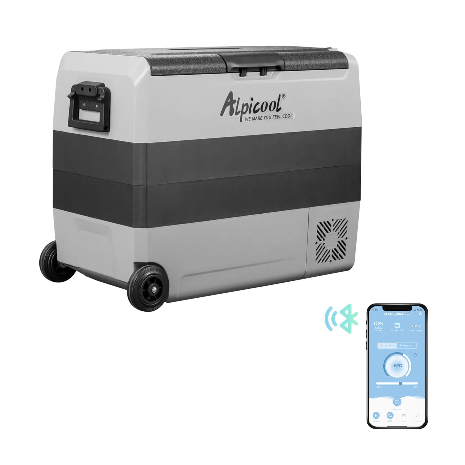 Alpicool T60 Frigorifero da 12 Volt con doppio controllo della temperatura Frigo congelatore portatile per auto da 63 litri (-4 ° F~68 ° F) per camion, camper, barca