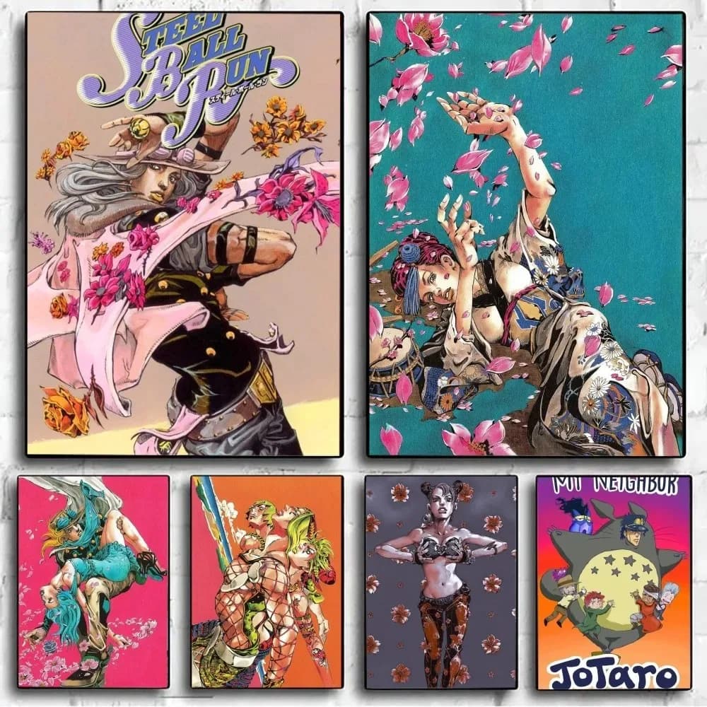 Anime JoJo's Bizarre Adventure Poster No Framed Poster Kraft Club Bar Paper Vintage Poster Wall Painting Bedroom Study Stick