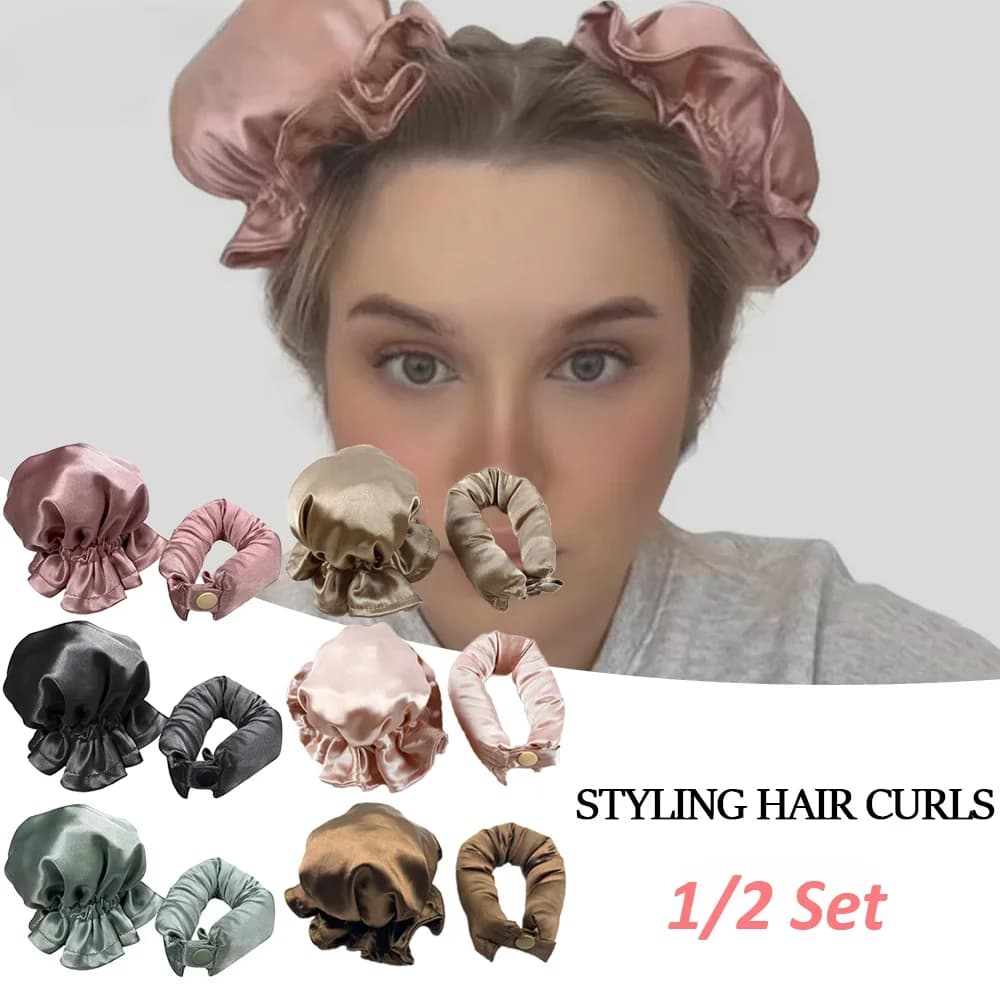1/2 Set Heatless Curling Rod Silk Heels No Heat Bigodin Hair Bigodini Sleeping Band Lazy Bigodini Tools for Women's Style