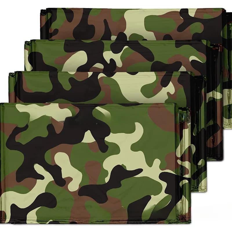 1Pc Coperta Termica di Emergenza Pieghevole Impermeabile Antivento Tappetino di Primo Soccorso Parasole Riutilizzabile Poncho Portatile Tappetino da Campeggio