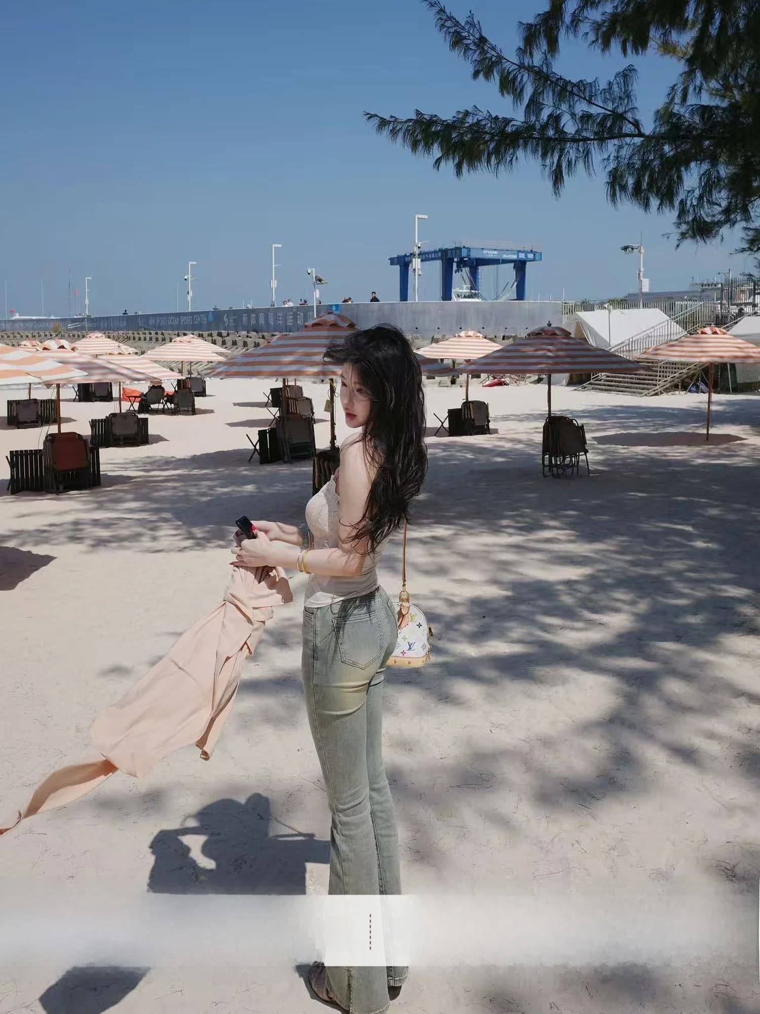 Farte Shop Spring Soft Wind mid Waist Retro Washed Micro Flared Small Slit Jeans Women's Spring Summer Long Casual Style
