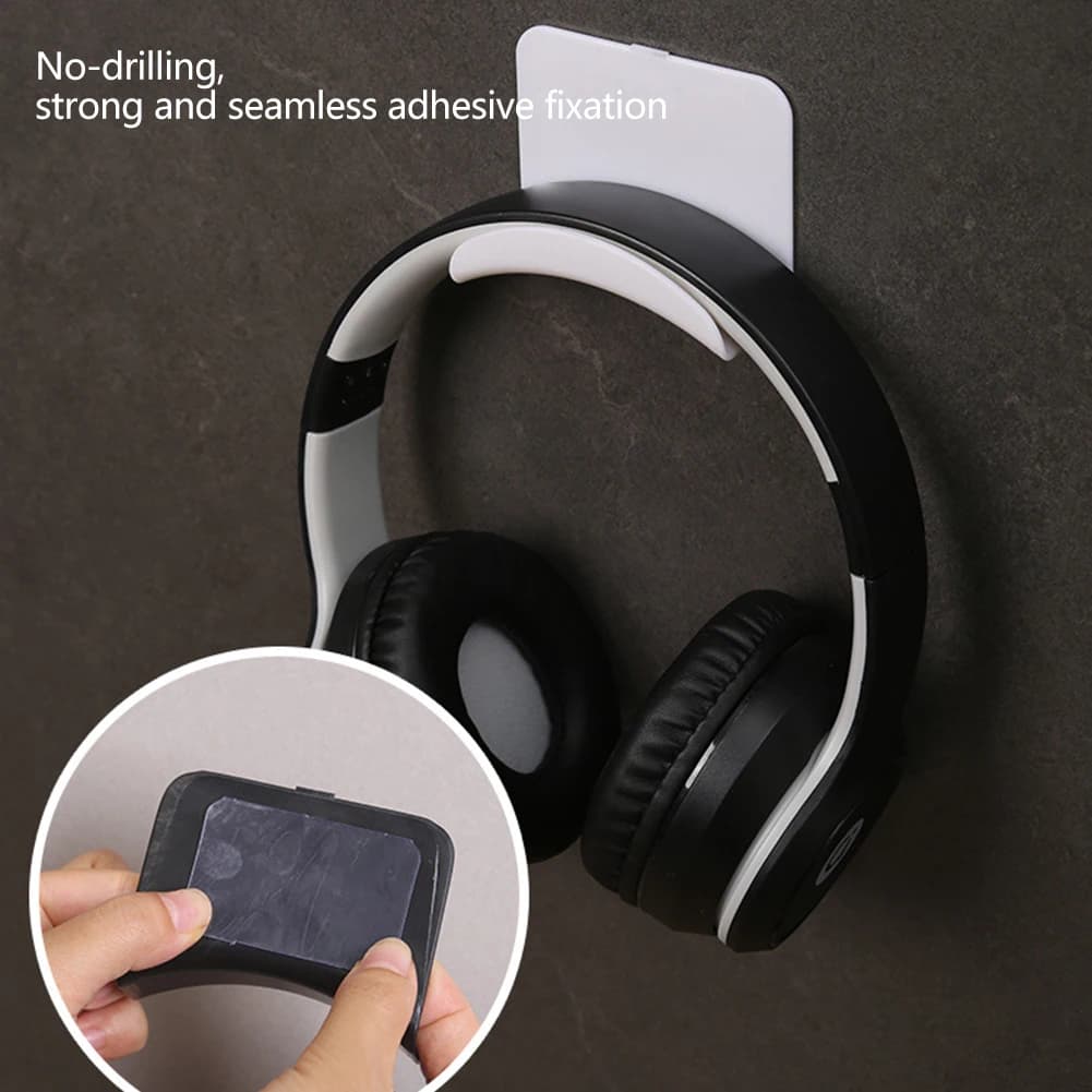 Headphone Bracket Storage Hook Dormitory Wall-mounted Computer Headset Holder Earphone Display Stand Racks