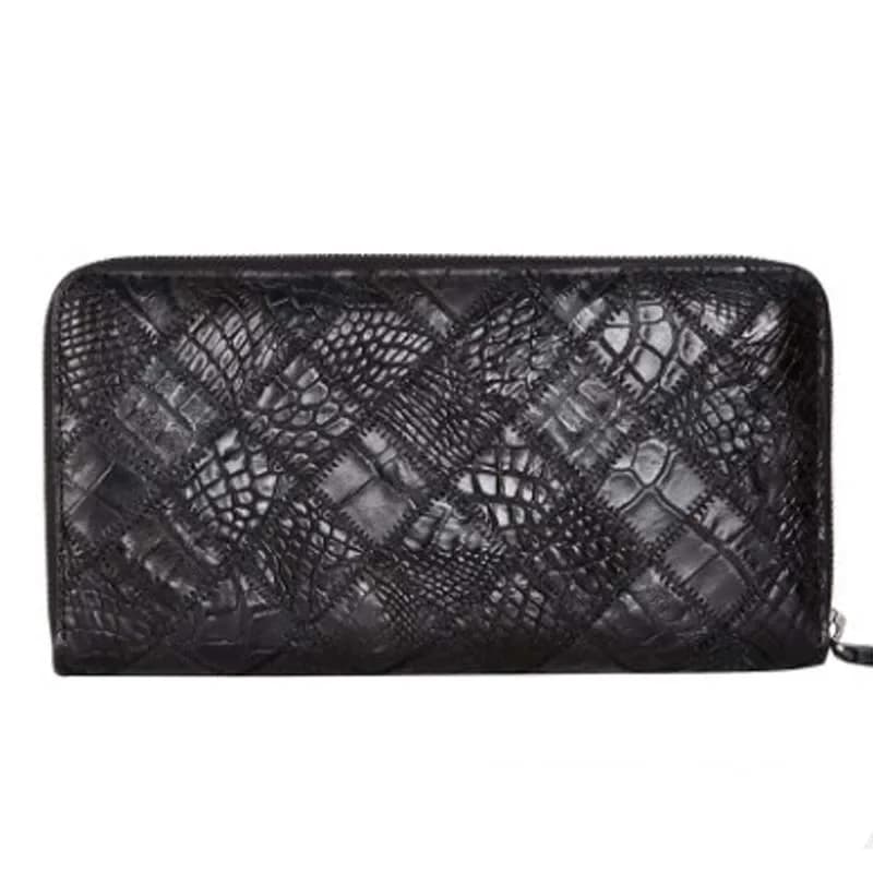 LINSHE new crocodile handbags Ling, Men's The wallet Hand caught long zipper leisure men Hand bag