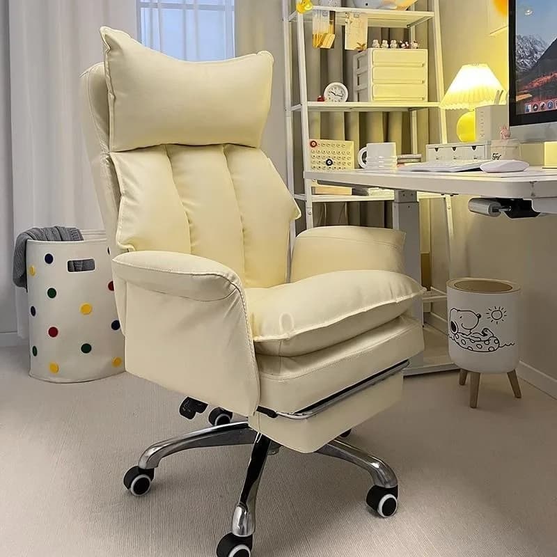 Sedia da ufficio morbida grande e alta Sedia da ufficio direzionale in pelle PU da 200 libbre con poggiapiedi Sedia da computer Sedie da scrivania per ufficio domestico