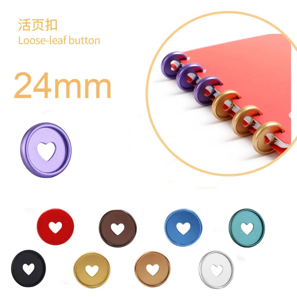 24mm 12 pezzi dischi a fogli mobili foro a fungo raccoglitore ad anelli per notebook rilegatura per libri pianificatore raccoglitore ad anelli dischi per notebook raccoglitore ad anelli