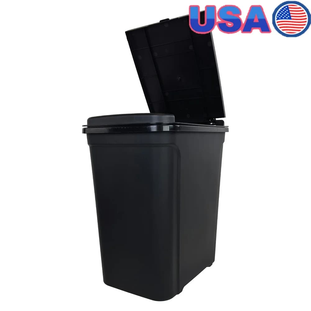 7.6 Gallon Touch Top Trash Basket Plastic Rectangular Waste Basket Interior Office Kitchen Durable and Easy to clean touchless cover