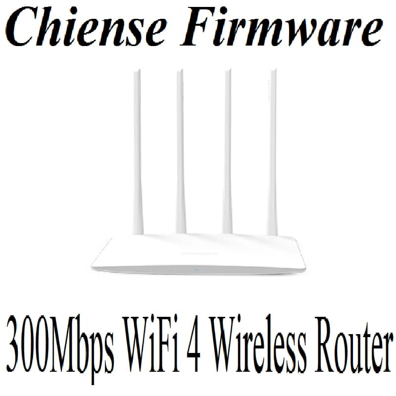 Router wireless WiFi 4 300Mbps 4 antenne 802.11n/g/b/3/3u, porte RJ45 4*100Mbps, firmware cinese, PPPoE, IP dinamico, IP statico
