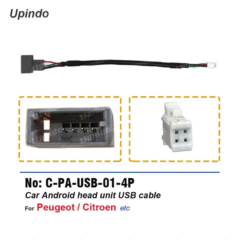 Car Accessories Aftermarket Android Radio USB Cable 4 6 Pin Socket Wiring Harness Adapter for Peugeot Citroen