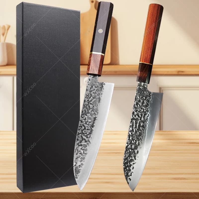 WXCOO Coltello da macellaio per disossare in acciaio inossidabile Mannaia da cucina Coltello Santoku giapponese Chef Coltelli per affettare salmone Coltello Sashimi