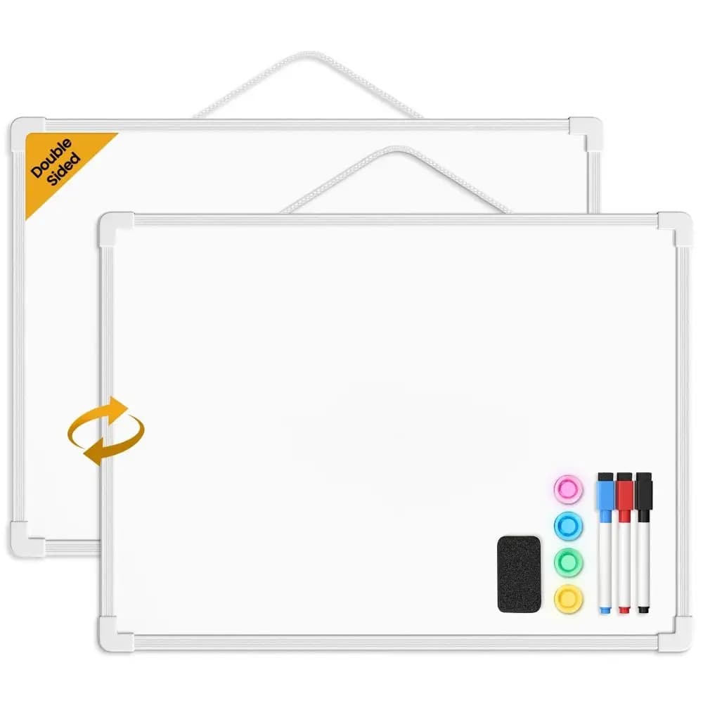 con 3 pennarelli e 4 magneti Lavagna cancellabile a secco 16" X 12" Tavolo da disegno per graffiti montato a parete Magnetico bifacciale