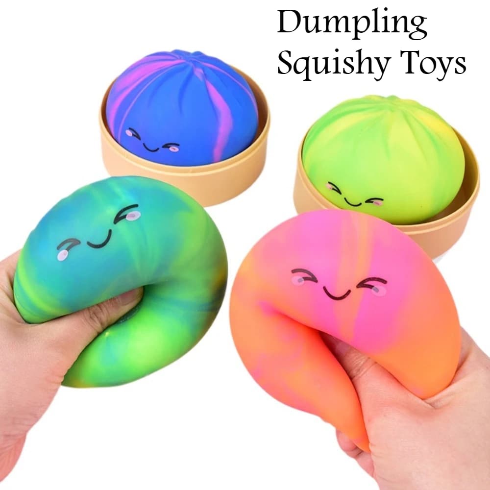 Giocattolo Squishy a Forma di Bao Bun, Morbido Giocattolo Antistress in TPR, Giocattolo Sensoriale Anti-Ansia per Adulti e Bambini, Regalo da Spremere