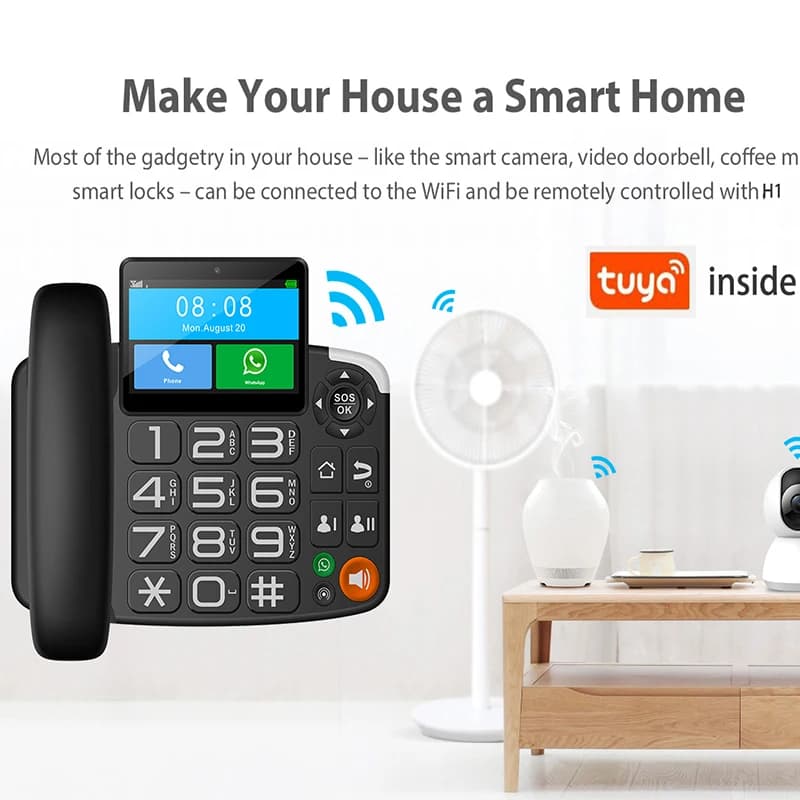 Telefono cordless fisso 4G con slot per scheda SIM Telefono fisso Google Play all'interno del telefono domestico desktop video wireless