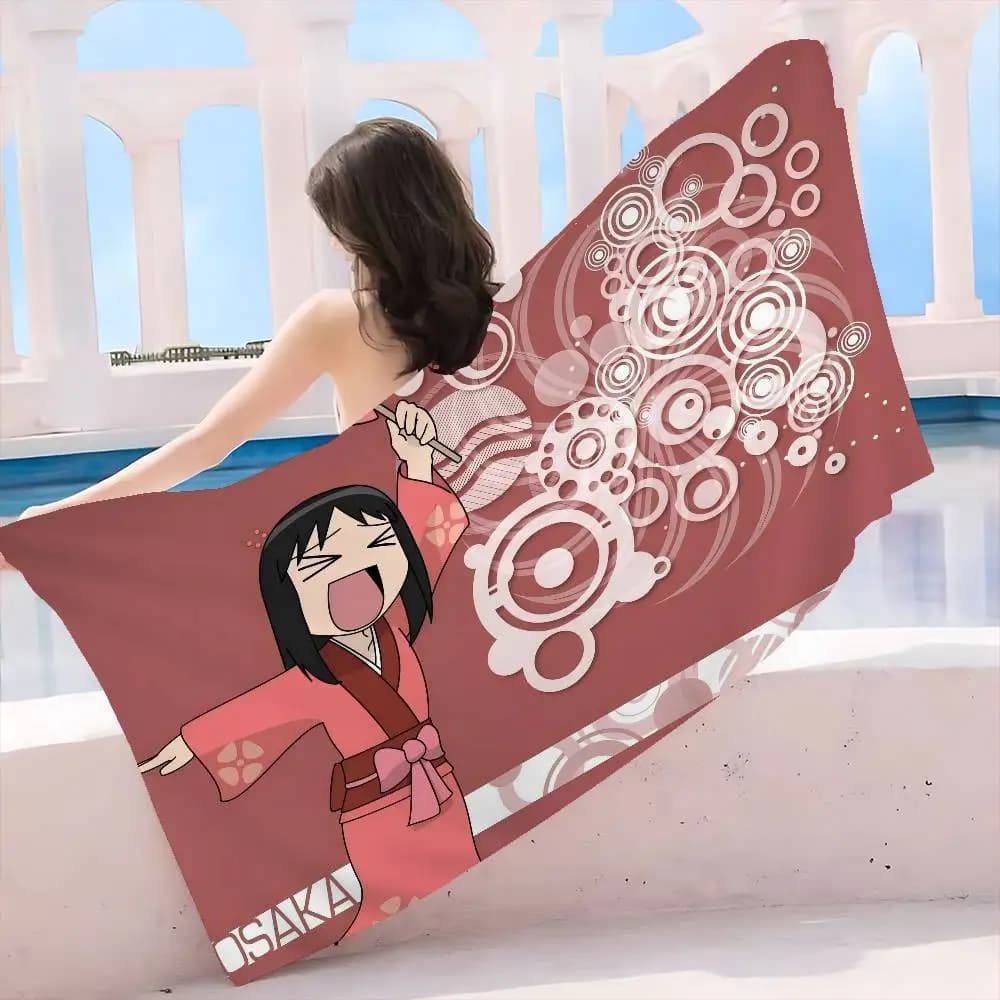 Azumanga Daioh Ayumu Kasuga Anime Beach Swimming Towel Asciugamano morbido e assorbente, regali per bambini, per viaggi, campeggio, palestra