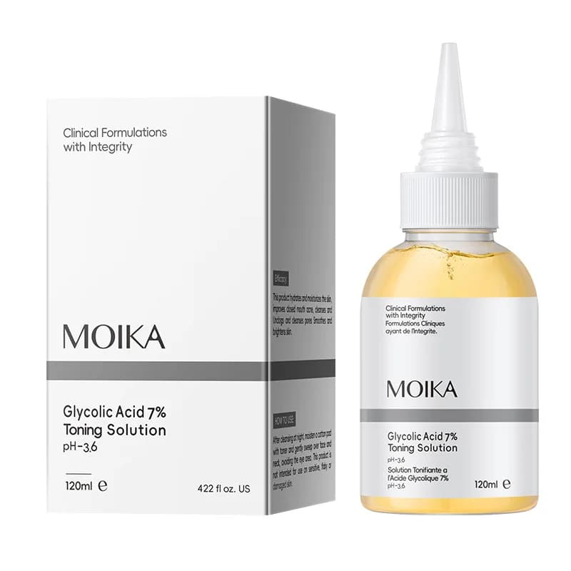 Hydrating Face Tonic 120ml with 7% Glycolic Acid, AHA Serum for Minimizing Pores, Exfoliating and Hydrating Lotion for Viso