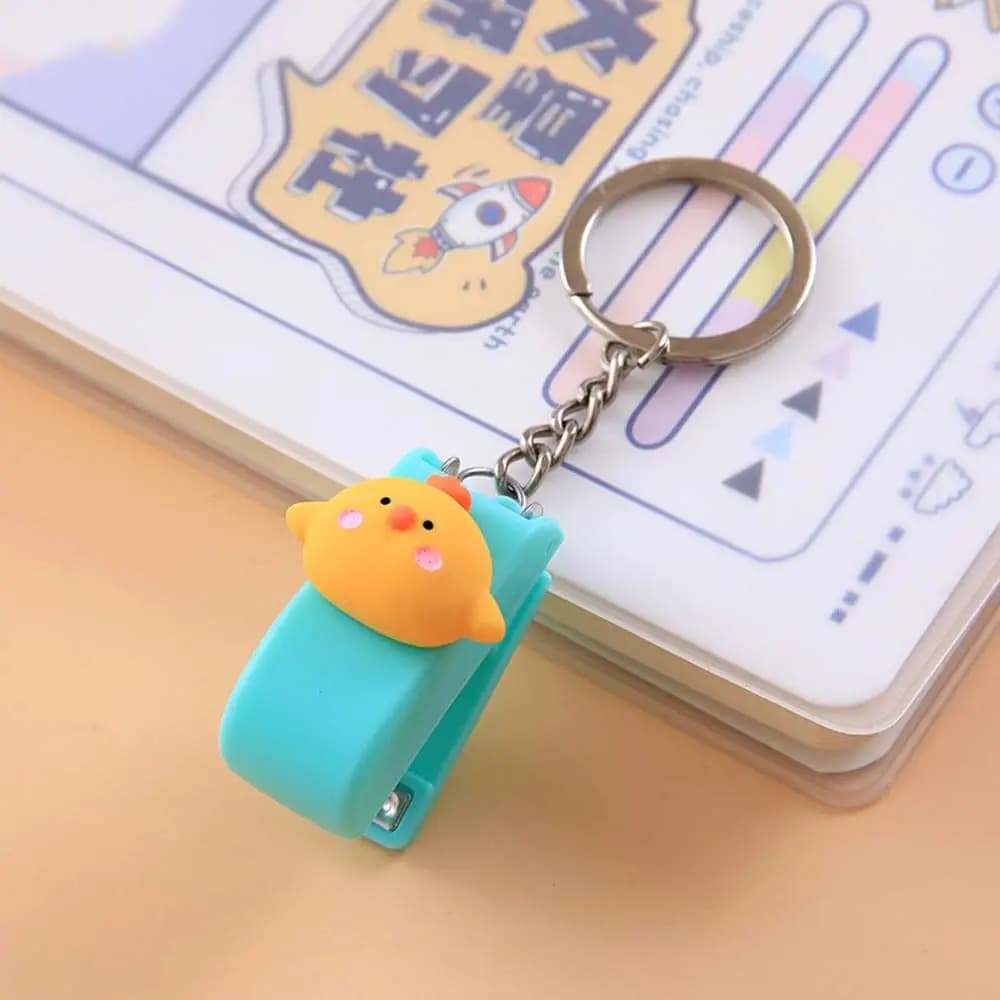 Metal Creative Key Ring Pendant Cartoon Size 10 Staples Student Supplies Stapler Stapler Key Chain Mini Stapler Binding Tools