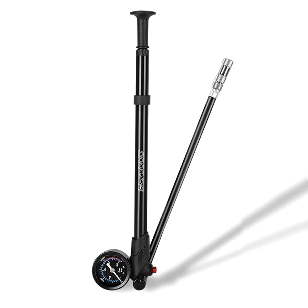 Pompa per pneumatici da bici da 300 PSI con manometro, compatibile con valvole Presta e Schrader per sospensioni anteriori/posteriori di mountain bike