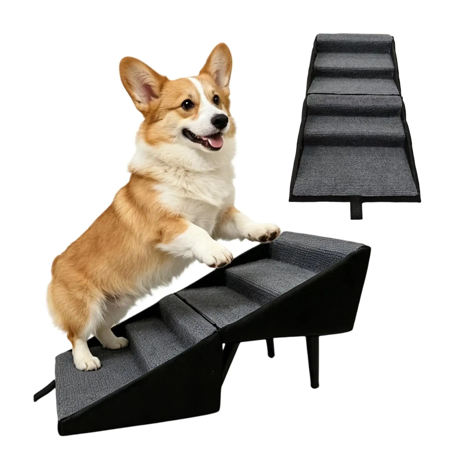 Rampa per cani pieghevole 2 in 1, scaletta e poggiapiedi per animali di piccola taglia, rampa per gatti resistente e antiscivolo per veicoli e divani