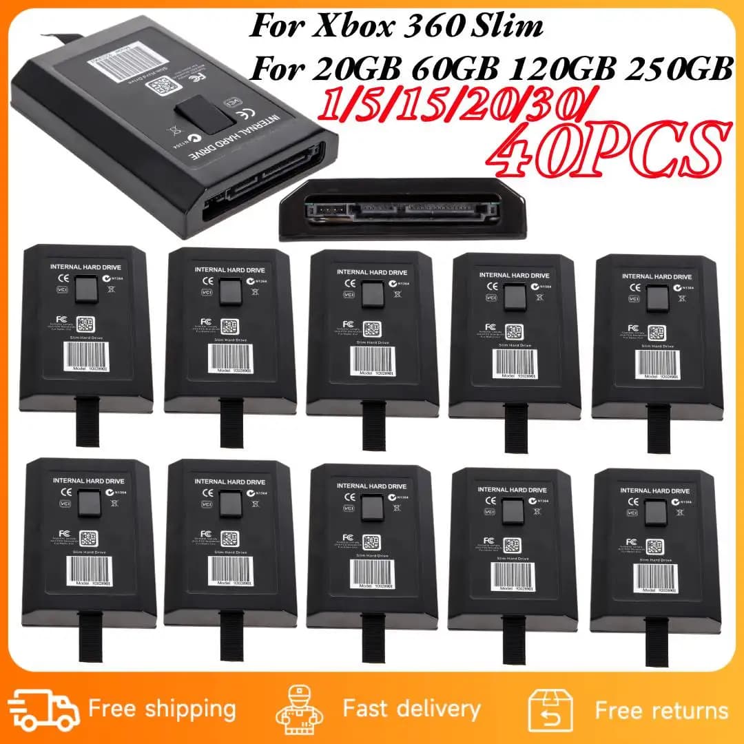 1-40PCS HDD Custodia interna per XBOX 360 Slim 20GB 60GB 120GB 250GB HDD Hard Disk Drive Box Accessori di gioco di ricambio