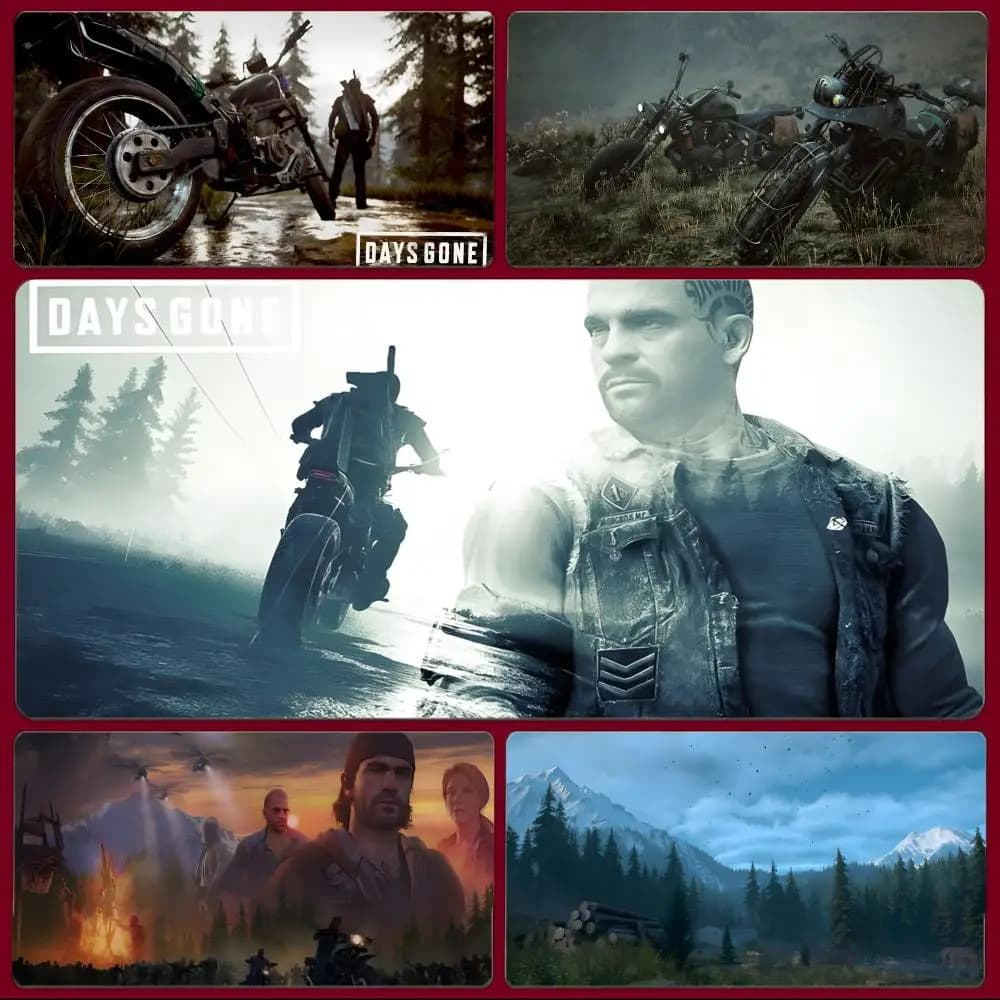Tappetino per mouse Days Gone, grande tappetino da gioco con bordi cuciti, tappetino da scrivania ispessito per PC