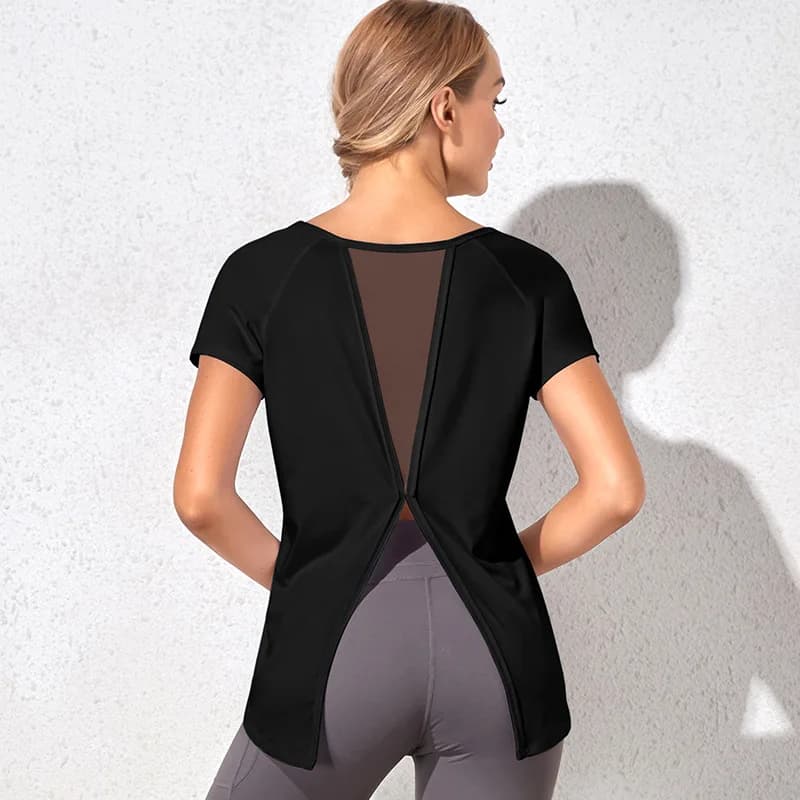 Camicie da yoga fitness da donna in tinta unita Canotte da yoga senza maniche Canottiera sportiva da allenamento sexy ad asciugatura rapida T-shirt da corsa da donna