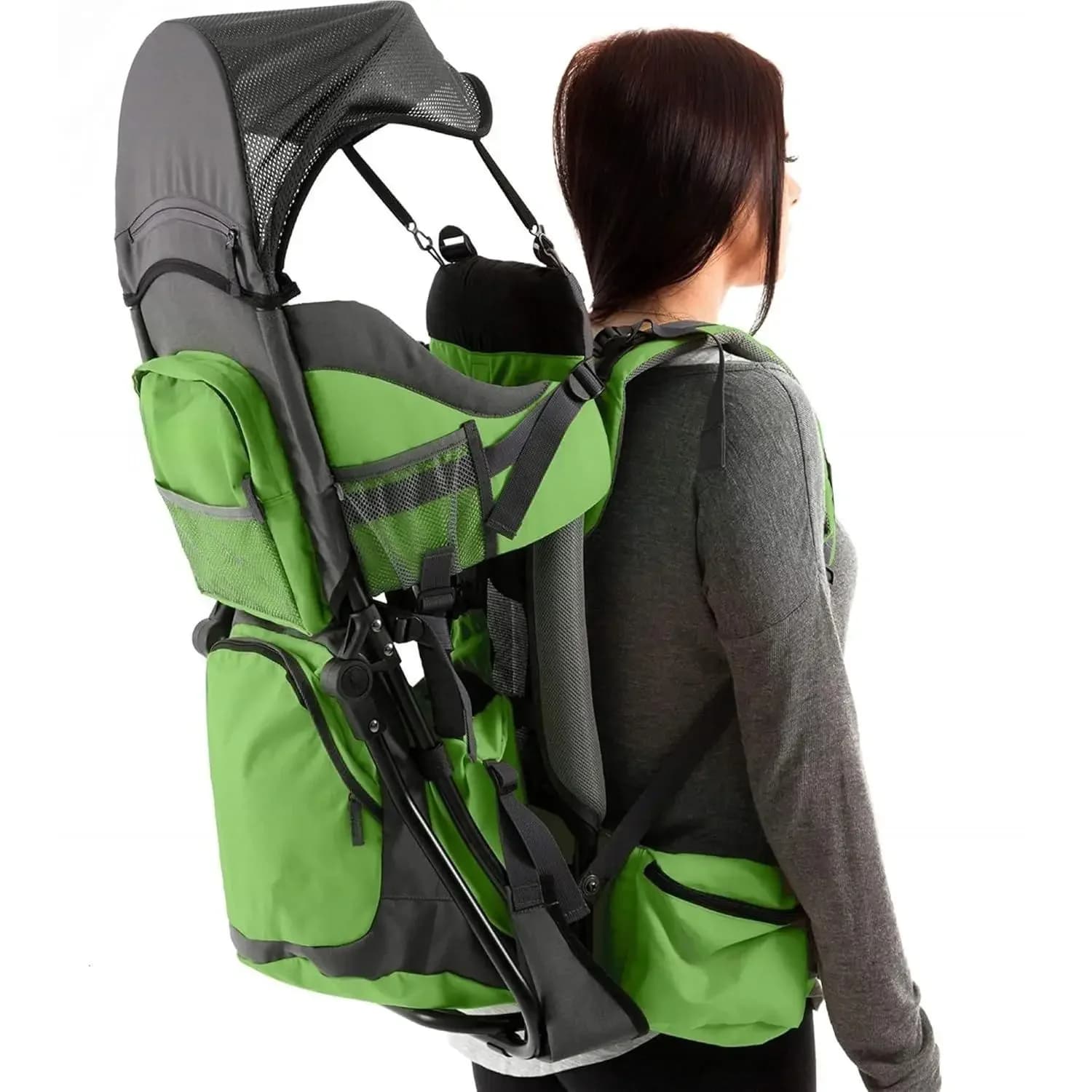 w-Carrier Zaino - Comodo sistema porta zaino per bambini/bebè con materassino per pannolini, tasca isolata + pioggia e sole