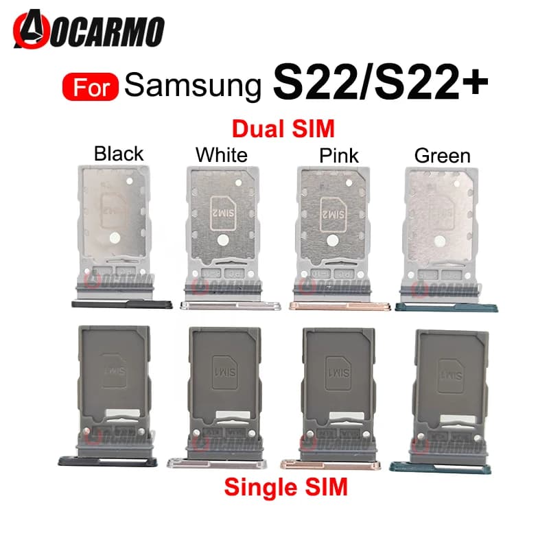 Scheda SIM doppia singola per Samsung Galaxy S22 Plus S22+ Parti di ricambio per supporto slot per scheda vassoio SIM