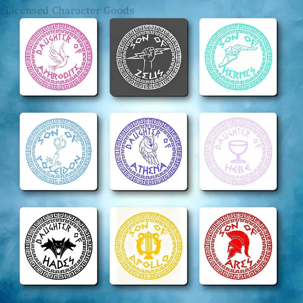 Son Daughter of Poseidon Greek Refrigerator Magnets Square Tiles with Magnetic Sheets Printed for Decoration Collect 55mm