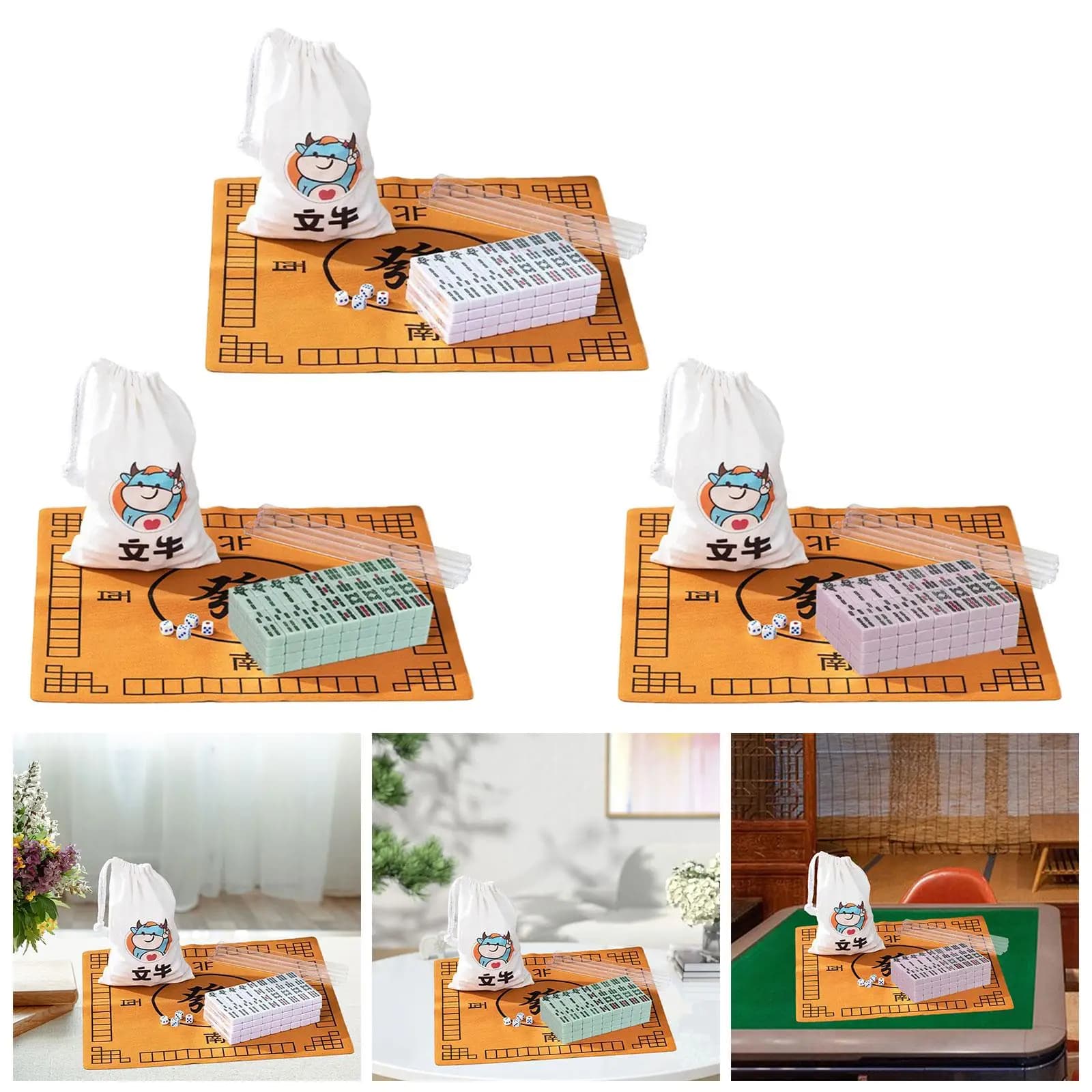 Mini set di mahjong Accessori per l'intrattenimento interno leggeri e portatili Set di piastrelle di mahjong cinesi per viaggi di Capodanno, feste a casa