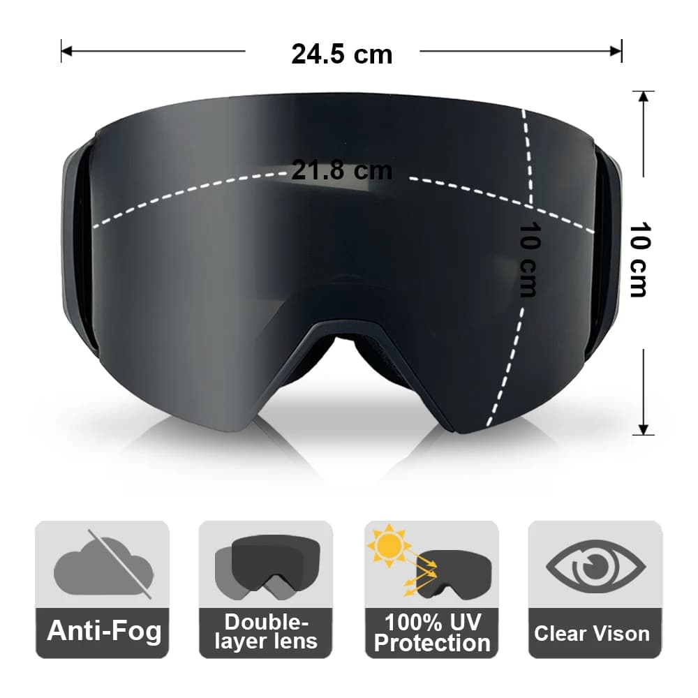 Occhiali da sci professionali Uomo Donna Anti-appannamento Occhiali da sci cilindrici da neve Protezione UV Inverno Sport per adulti Snowboard Gafas Sk