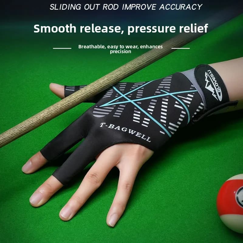 Guanti da Biliardo Antiscivolo e Traspiranti, Design a 3 Dita, per Stecca da Pool e Snooker, per Uomini e Donne, Mano Sinistra e Destra