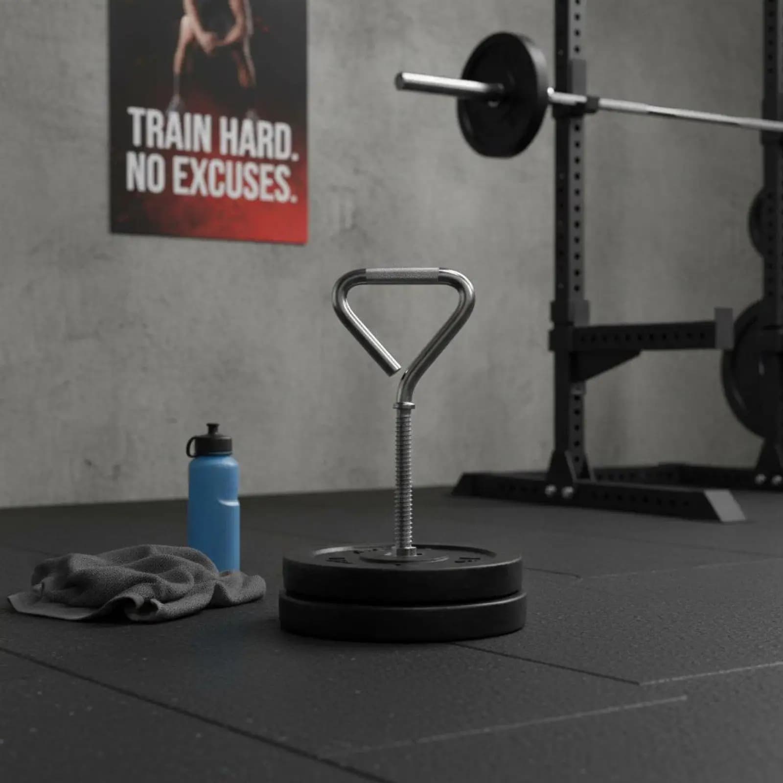 Steel Adjustable Kettlebell Handle Compatible with Dumbbell Plates Fitness Workout Tool for Gym and Home
