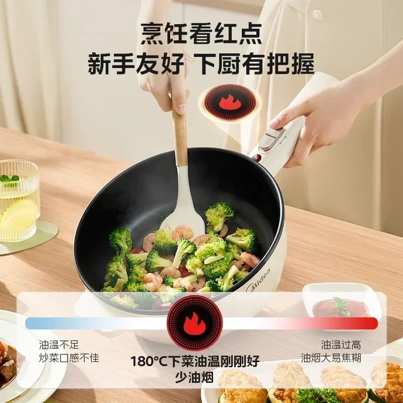 Kitchen electric pan for domestic use, integrated non-stick, small multifunctional pot for dormitory, new style