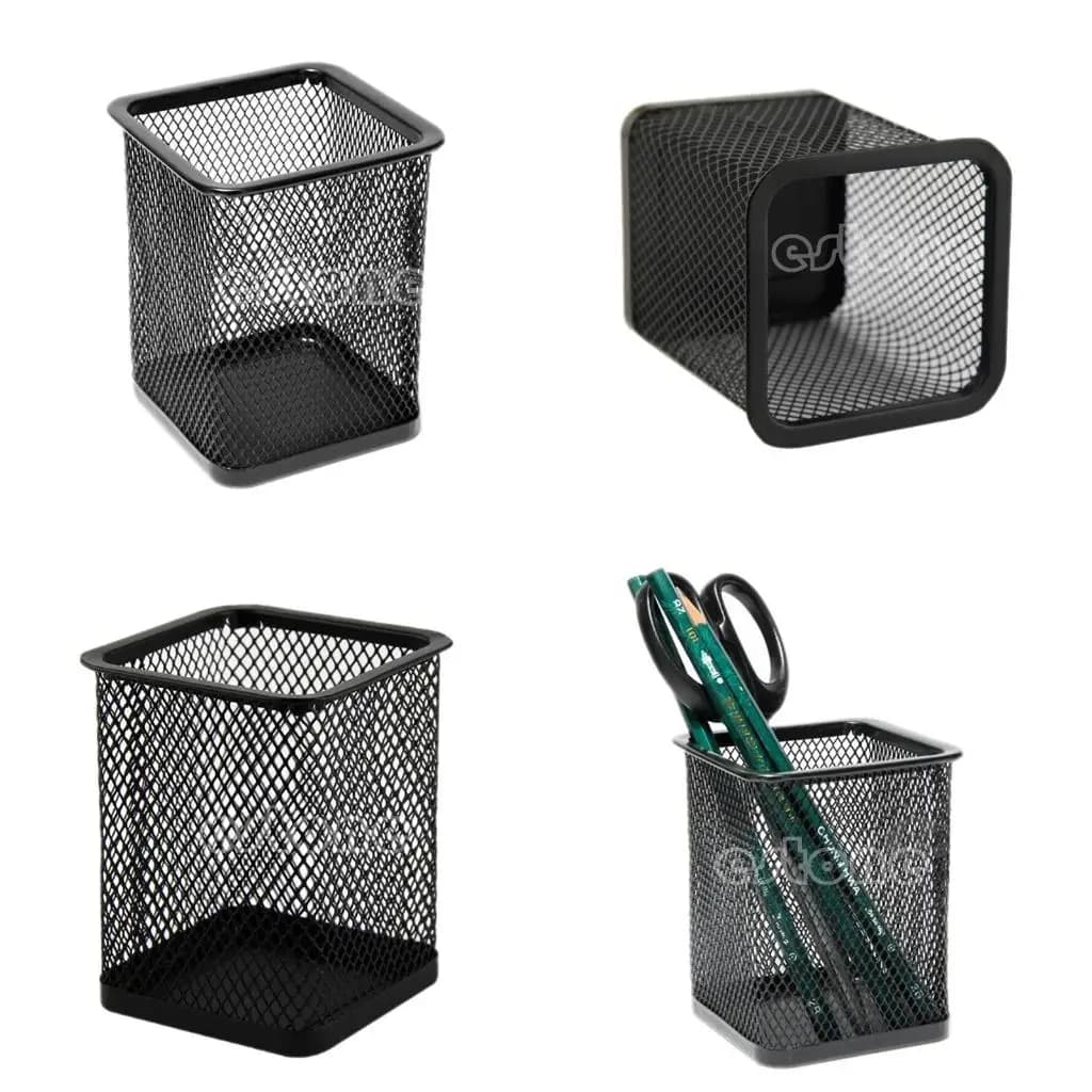 Metal Mesh Pen Holder Simple Storage Ruler Women Earrings Necklace Ring Organize