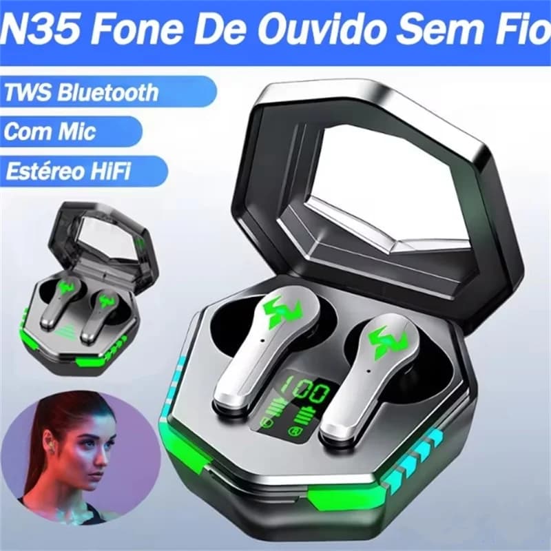 Auricolari da gioco N35 TWS cuffie Wireless Touch auricolari Bluetooth batteria auricolari lunghi in Standby cuffie impermeabili HIFI