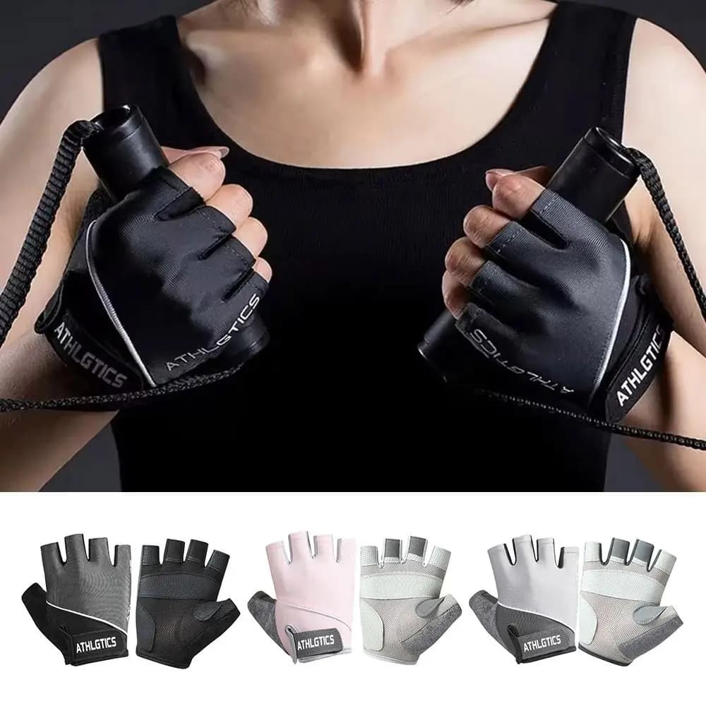 Breathable toe Gloves for Weight Lifting Slim Gym Gloves Anti-slip For Training Solar Protection Half-tip Gloves for Men Women