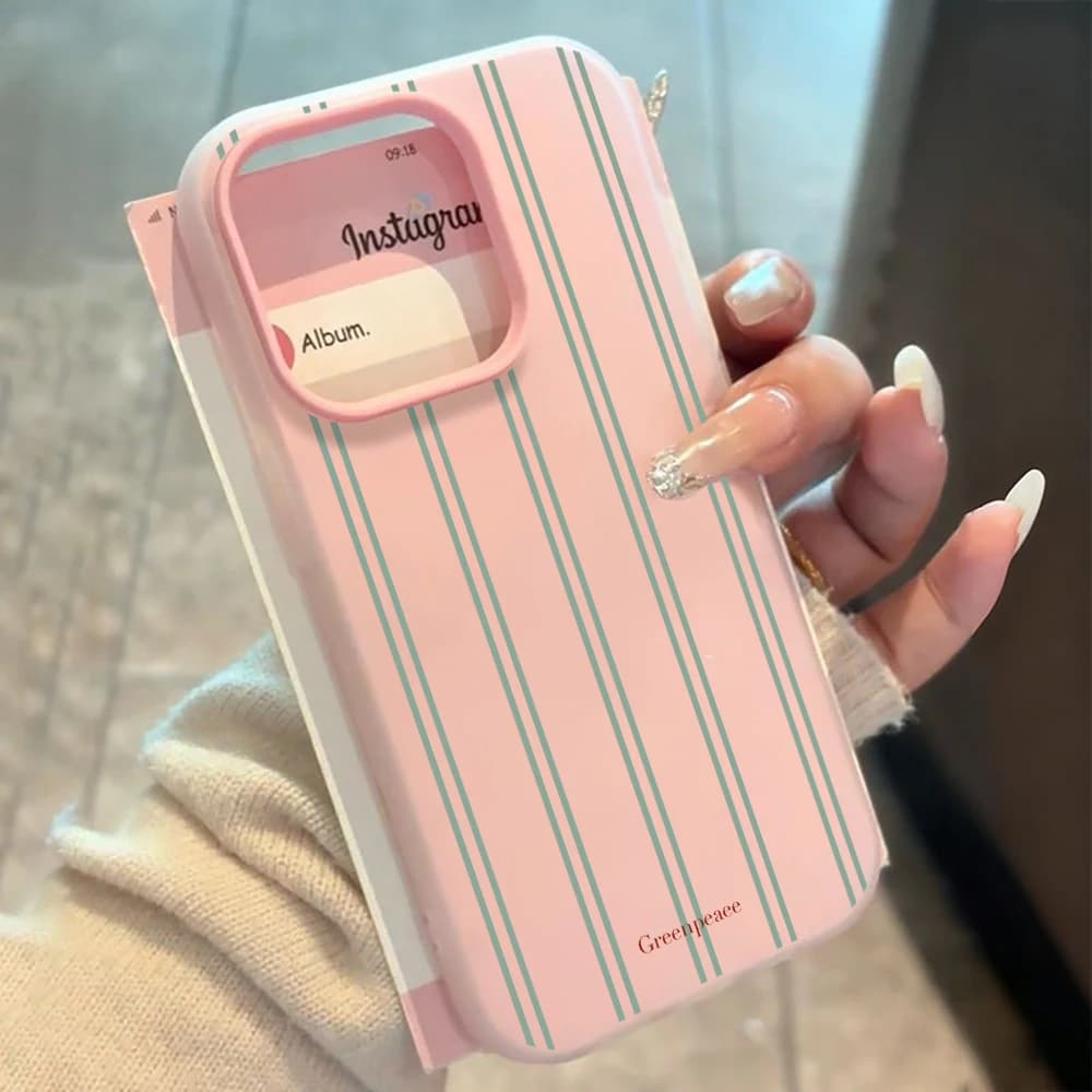 Custodia per telefono in silicone a righe semplici INS per Xiaomi Mi 11 Lite 5G, Xiaomi 17 Pro Max, Xiaomi 14T, 15T Pro, antiurto, colore caramella, Funda